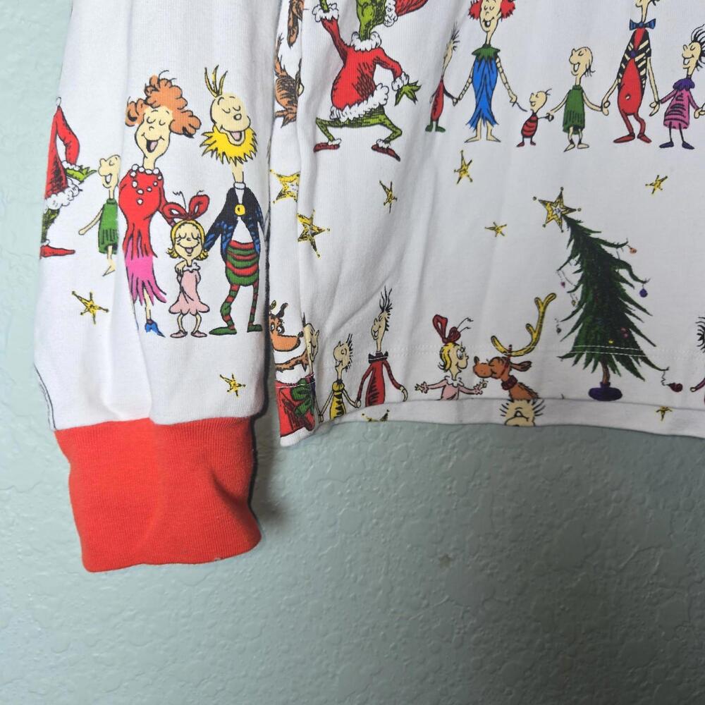Pottery Barn Kids Adult Dr. Seuss's The Grinch Flannel Pajama Shirt sz S - Picture 3 of 9